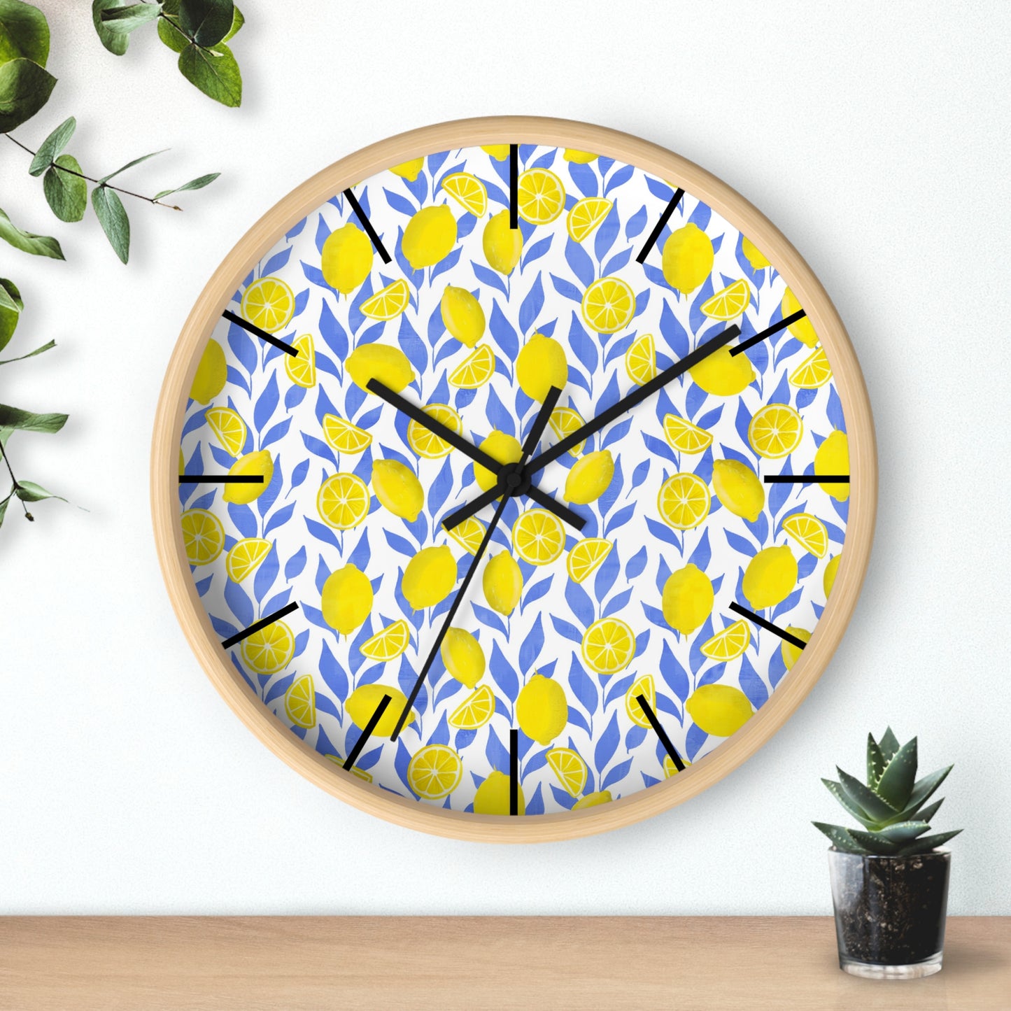 Lemon Print Wall Clock