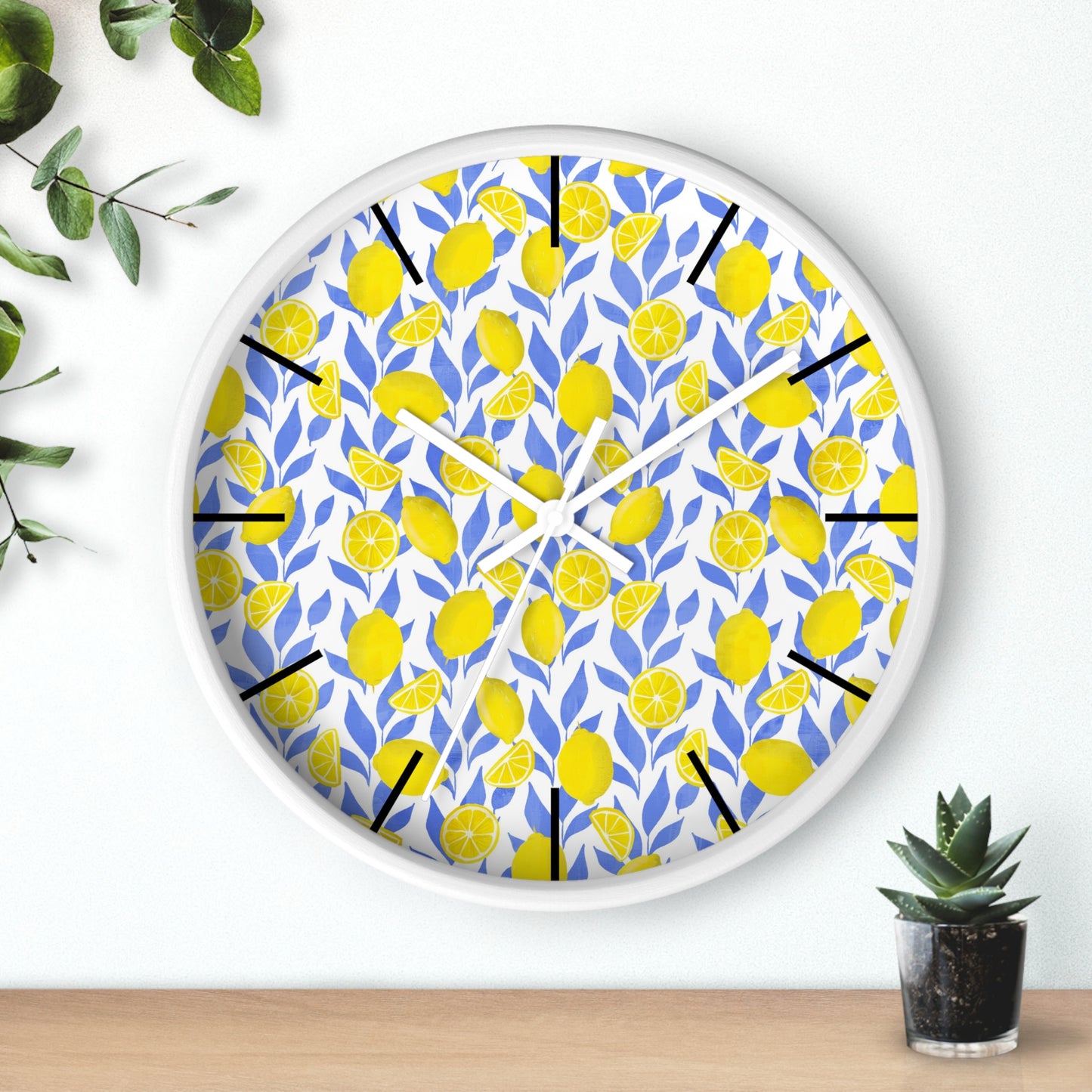 Lemon Print Wall Clock