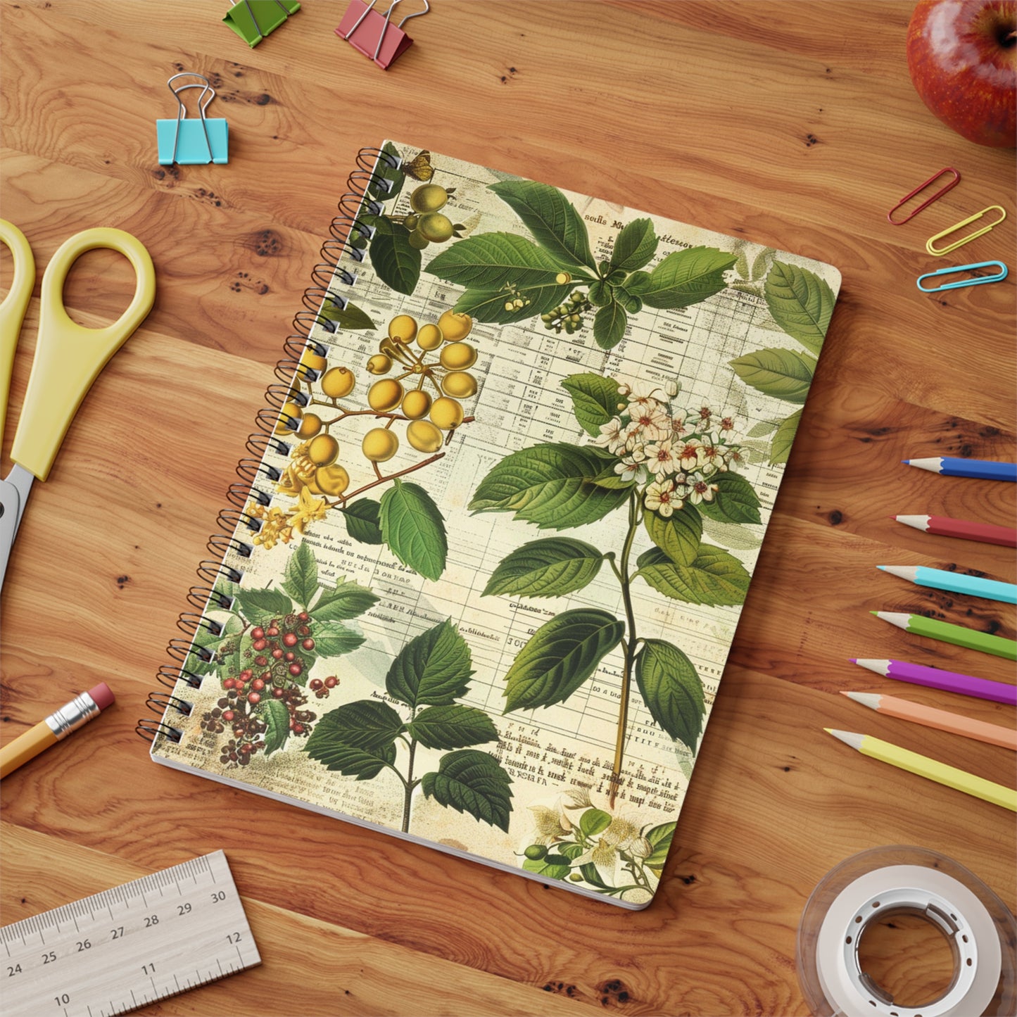 Botanical A5 Wirobound Notebook
