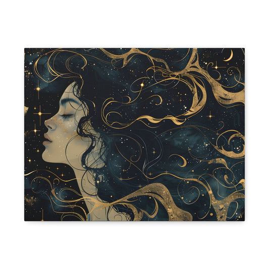Elegant Cosmic Woman Canvas Art