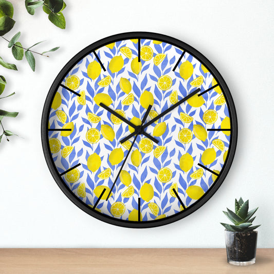Lemon Print Wall Clock