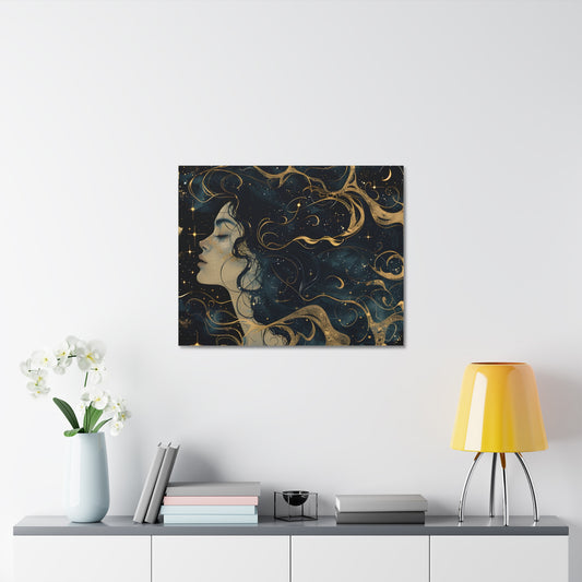 Elegant Cosmic Woman Canvas Art