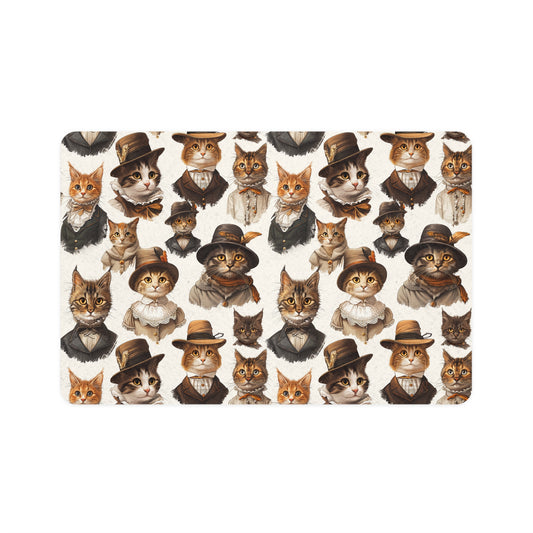 Whimsical Cat Portraits Pet Food Mat