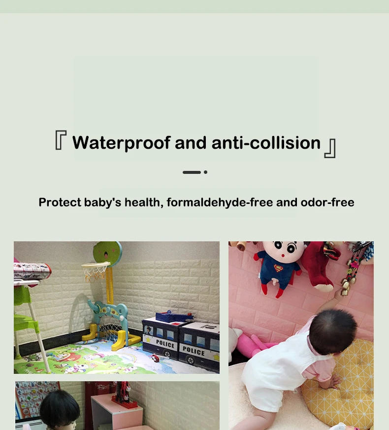 70cm*1m 3D Brick Pattern Wall Panels Wallpaper DIY Waterproof for Living Room Bedroom Kitchen Background Wall Decoration