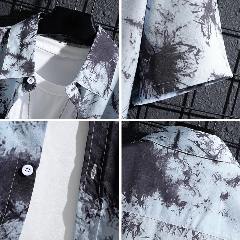 Men and Women's Short-Sleeved Printed Shirt, Casual Beach Clothes, Personality Thin Couple Tops, New