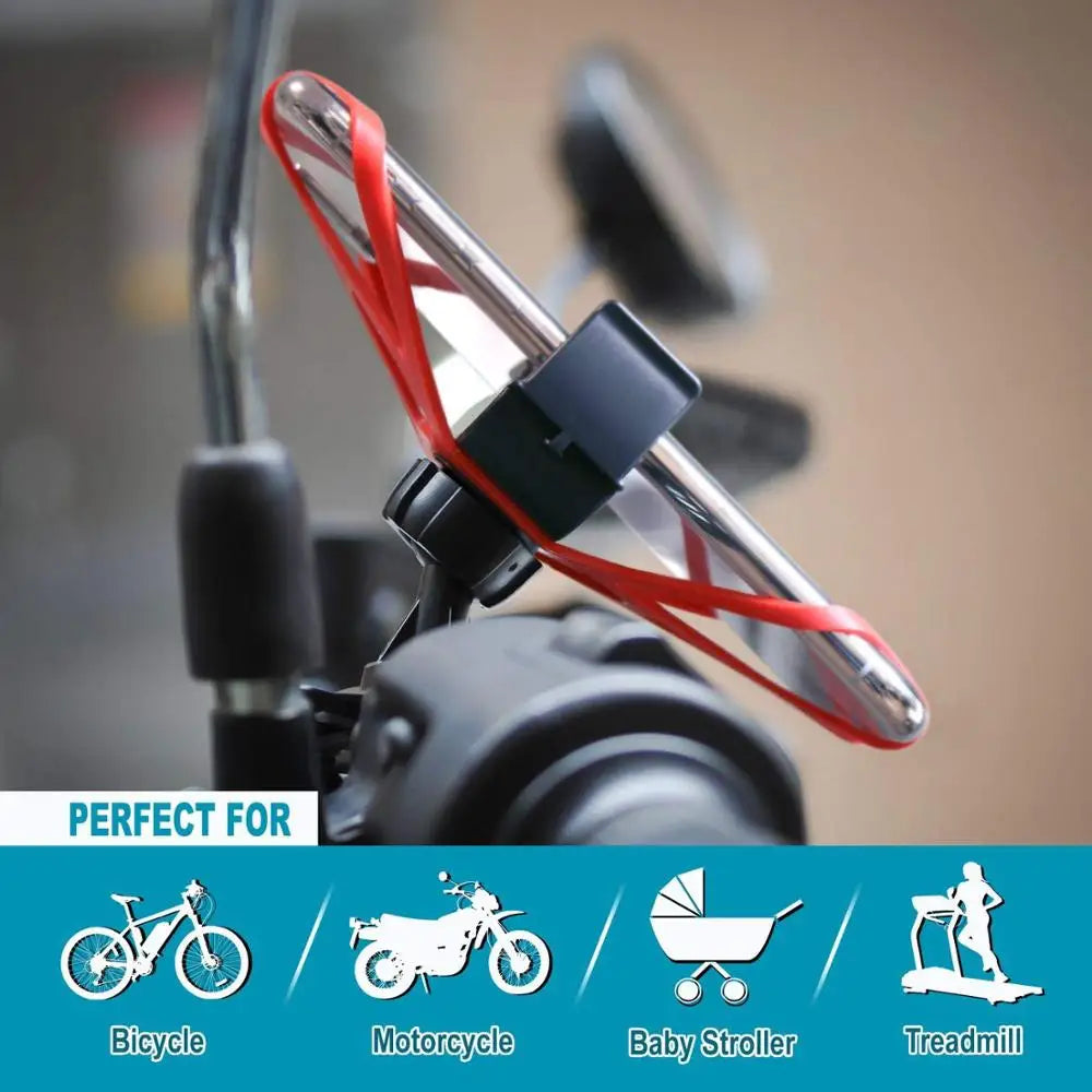 Universal Bike Bicycle Mobile Phone Holder Anti-Slip Motorcycle Handlebar Mount for iPhone 15 14 Samsung Huawei Xiaomi Redmi