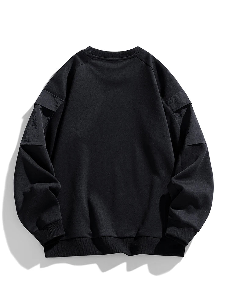 Men's Long Sleeve Sweatshirts Big Size 8XL 7XL 6XL Korean Fashion Patchwork