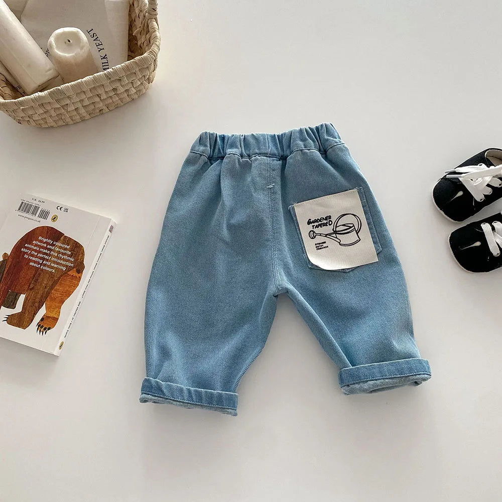 MILANCEL Solid Kids Pants for Boys and Girls Four Seasons Elastic Waist Casual Toddler Baby Trousers Clothes for 1-6 Years