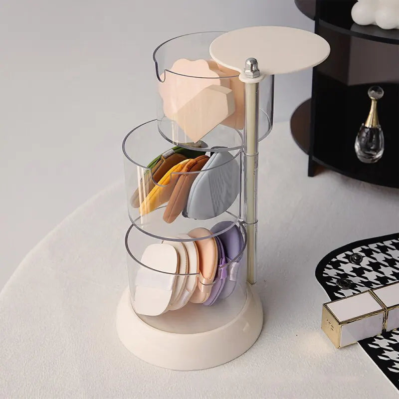 New 360 Degrees Rotatable Makeup Puff Storage BoxDust-proof Cotton Pads Swabs Holder Bathroom Nordic Cotton Pad Beauty Egg