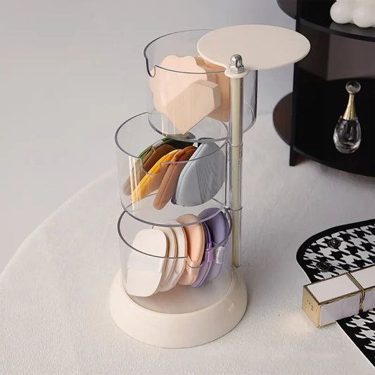 New 360 Degrees Rotatable Makeup Puff Storage BoxDust-proof Cotton Pads Swabs Holder Bathroom Nordic Cotton Pad Beauty Egg