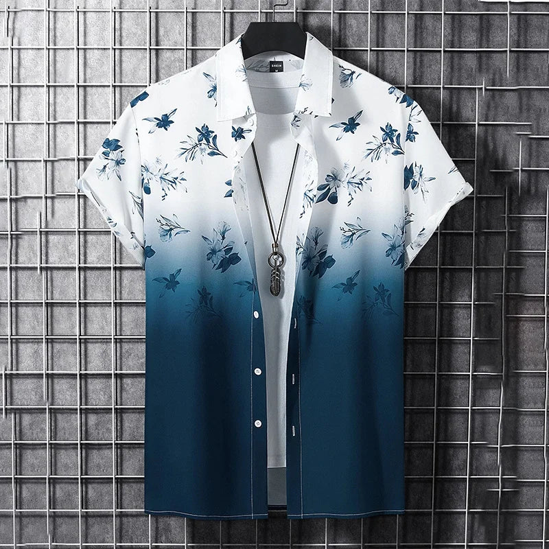 Summer 3D Graffiti Blossom Printed Shirts For Men Children Fashion Streetwear Long Sleeve T Shirt Unisex