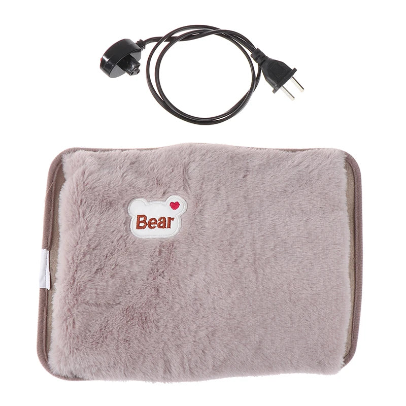 Hand Warmer Heat Pack Cute Rechargeable Electric Hot Water Bag Safety Rabbit Fur Reusable Hot Water Bottle Handwarmer