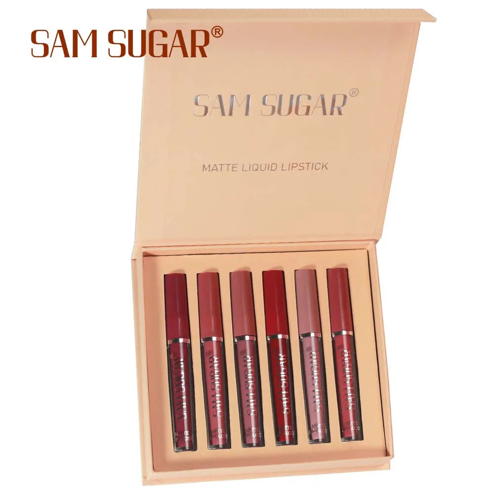 6 - Pack Matte Lip Gloss Set With Long - Lasting Color Rendering, Easy To Apply, Waterproof Lip Makeup Set