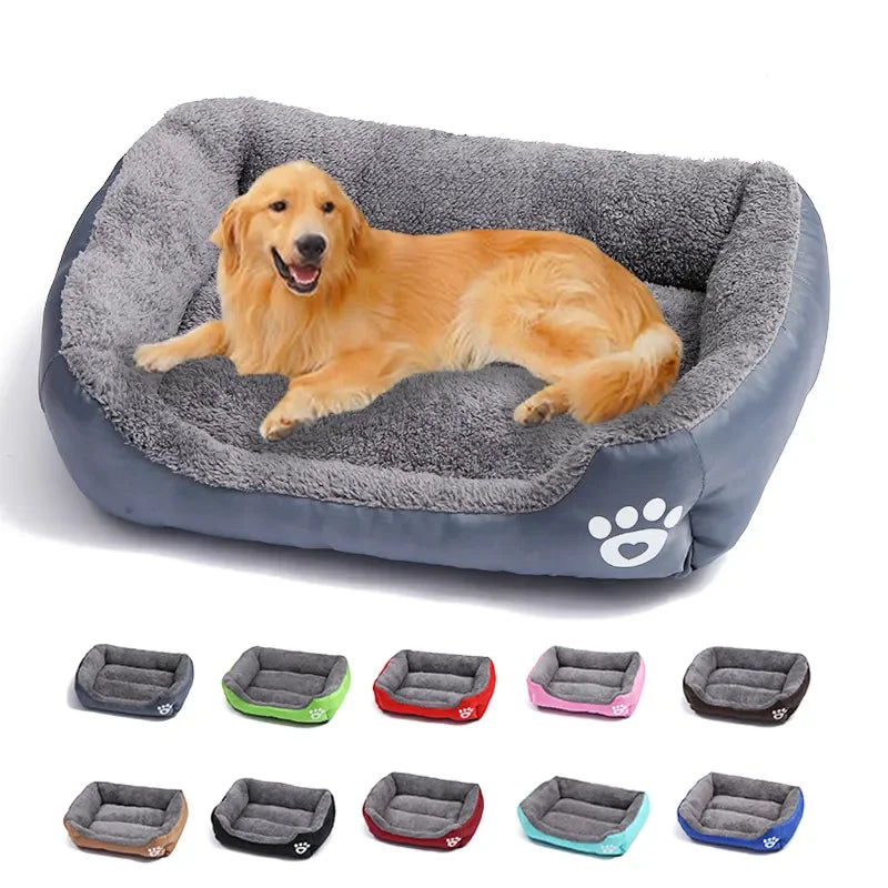 Large Dog Bed Square Plush Cat Nest Kennel All Season Washable Dog Sofa Waterproof Mattress Cat Bed for Medium Dogs Accessories