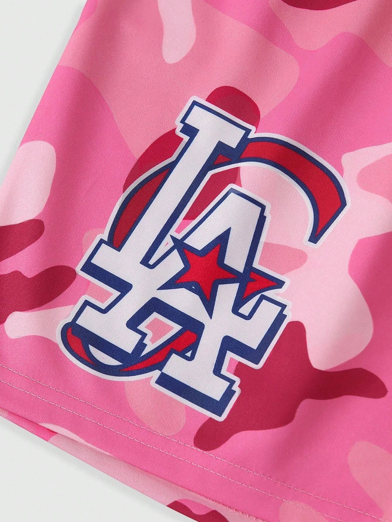 New Summer Men's Los Angeles LA Shorts Breathable Absorb Sweat Quick-drying Gyms Loose Beach