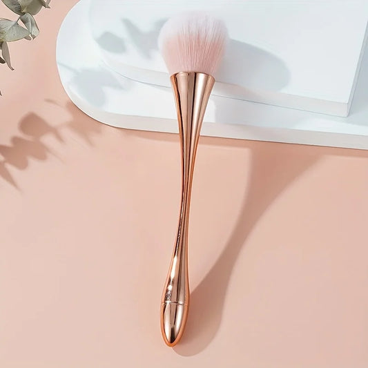 Rose Golden Fan Makeup Brush,Cosmetic Brush Loose Powder Brush ,Highlighting Brush Blush Brush-Soft Hair Makeup Fixing