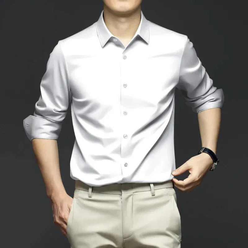 Colorful shirt, short sleeved, summer ice silk, ice feeling, wrinkle resistant inch shirt, resistant shirt