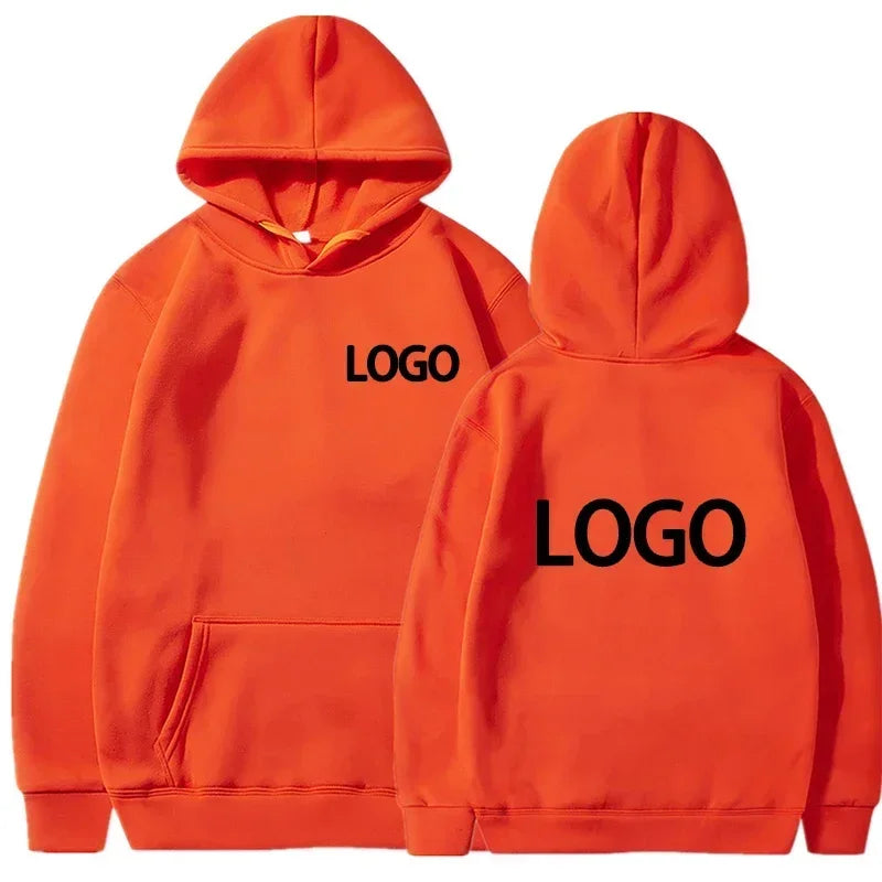 Men's and Women's Hooded Pullover, Customized Team Loose Casual Clothing,