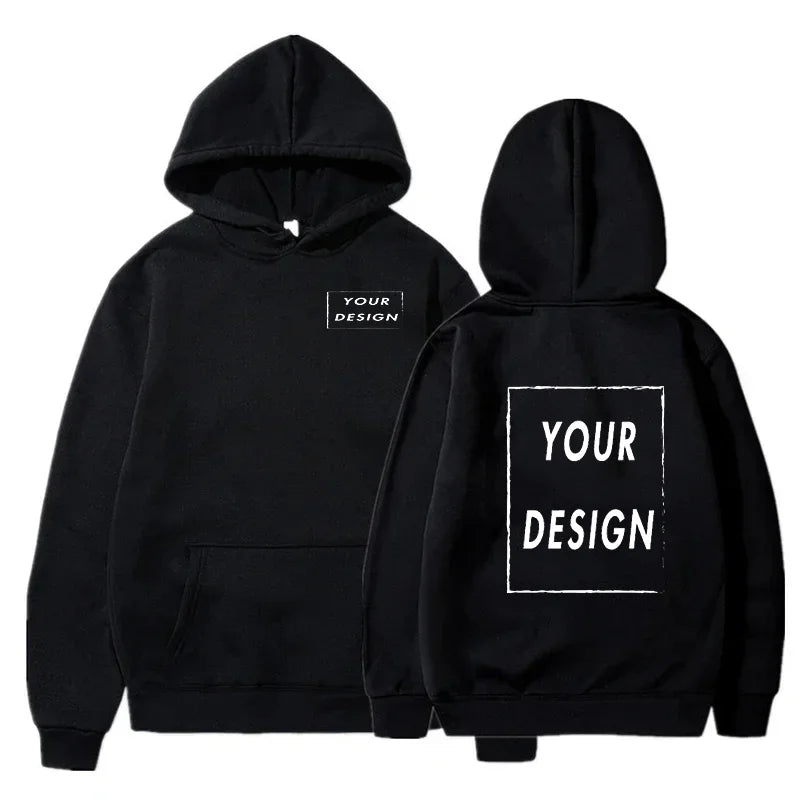 Men's and Women's Hooded Pullover, Customized Team Loose Casual Clothing,