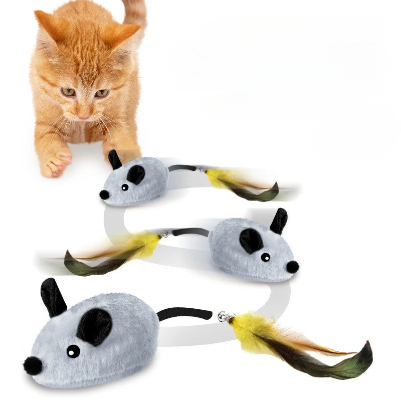 Automatic Sensing Moving Mouse Interactive Cat Toys Electronic Remote Squeaky Cat Toy For Kitten USB Rechargeable Pet Plush Toy
