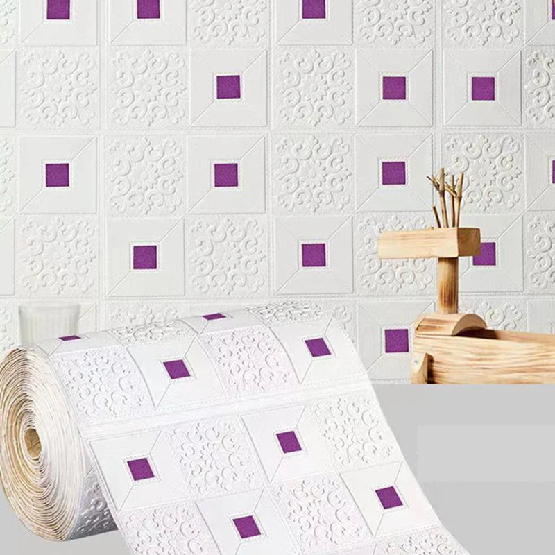 70cm*1m 3D Brick Pattern Wall Panels Wallpaper DIY Waterproof for Living Room Bedroom Kitchen Background Wall Decoration