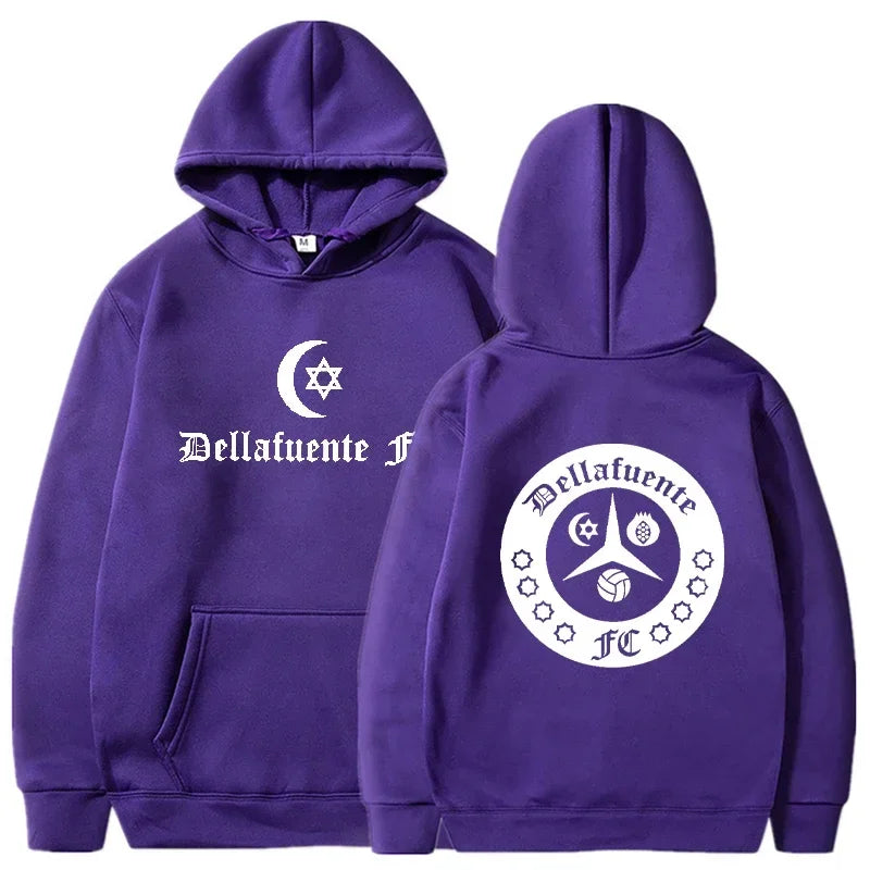 Dellafuente Hoodies Men Fashion Letter Graphic Printed Sweatshirts Women Casual Streetwear