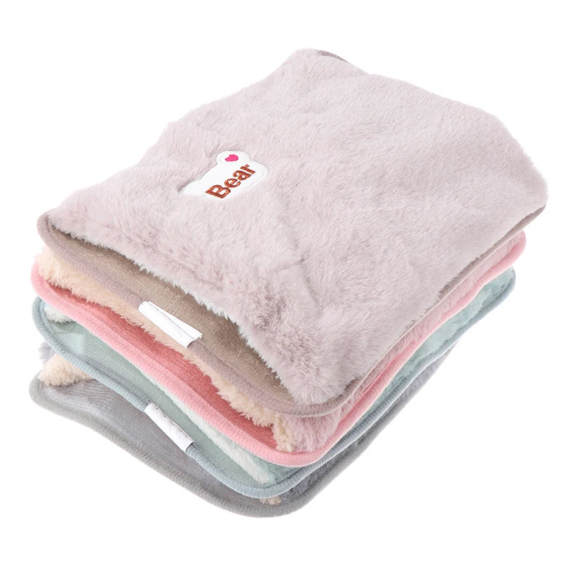Hand Warmer Heat Pack Cute Rechargeable Electric Hot Water Bag Safety Rabbit Fur Reusable Hot Water Bottle Handwarmer
