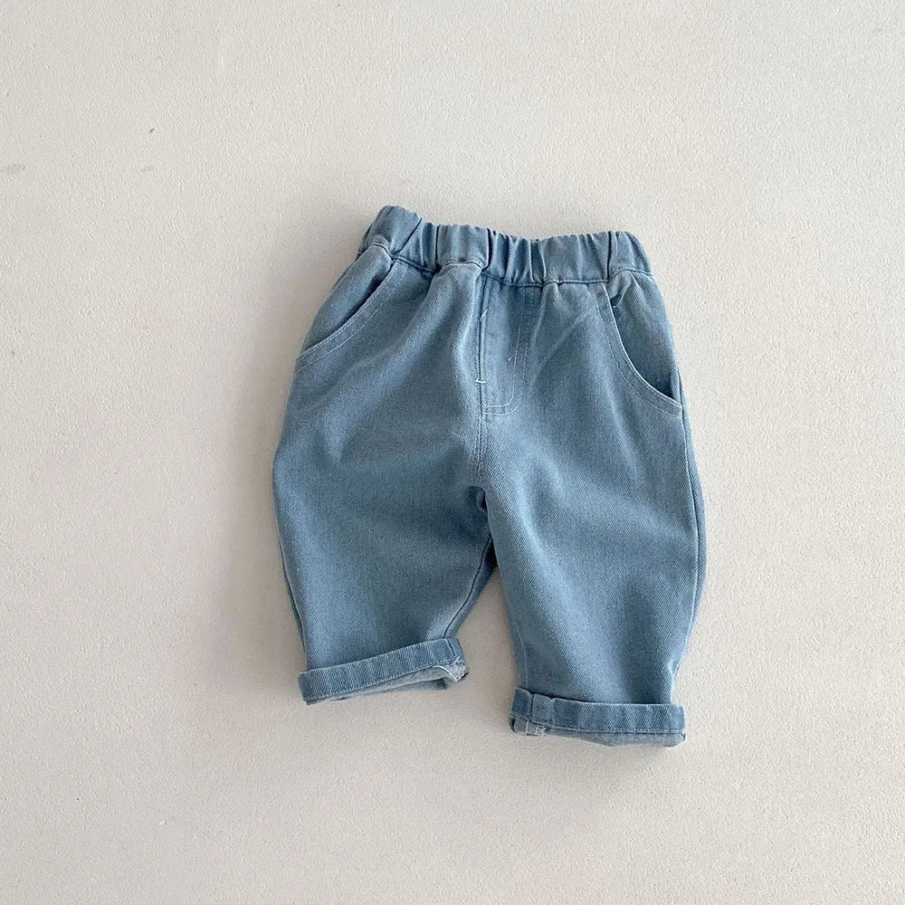 MILANCEL Solid Kids Pants for Boys and Girls Four Seasons Elastic Waist Casual Toddler Baby Trousers Clothes for 1-6 Years