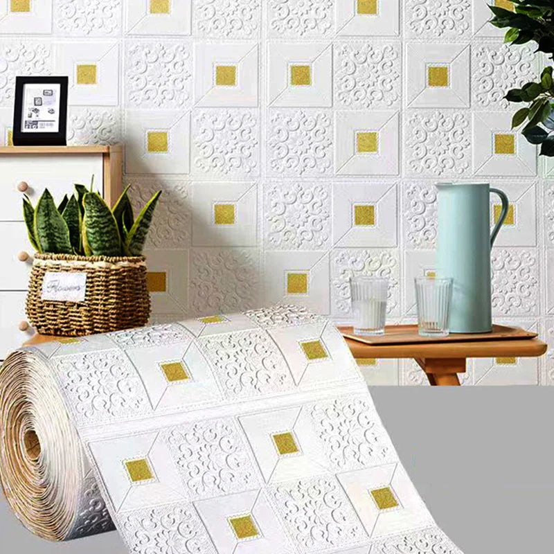 70cm*1m 3D Brick Pattern Wall Panels Wallpaper DIY Waterproof for Living Room Bedroom Kitchen Background Wall Decoration
