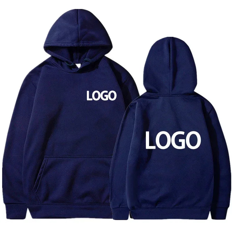 Men's and Women's Hooded Pullover, Customized Team Loose Casual Clothing,