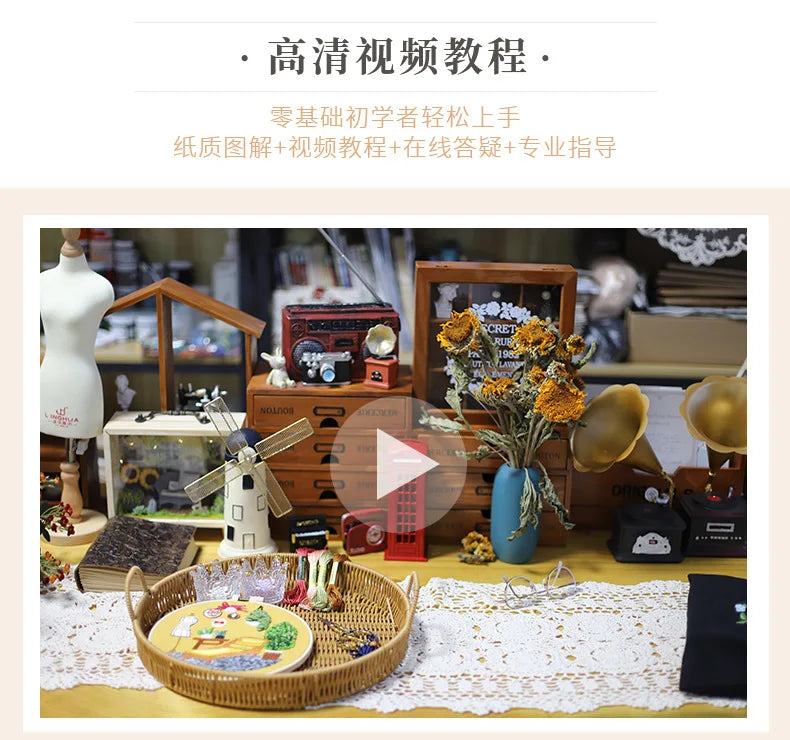 DIY Embroidery Kits Beginner Handmade Needlework Crafts Set Embroidery Hoop Fancywork Sewing Needle Cross Stitch Decor Painting