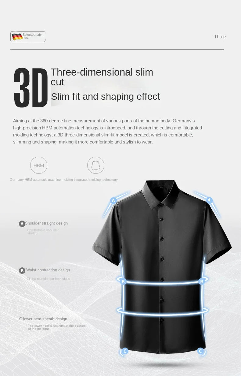 Colorful shirt, short sleeved, summer ice silk, ice feeling, wrinkle resistant inch shirt, resistant shirt