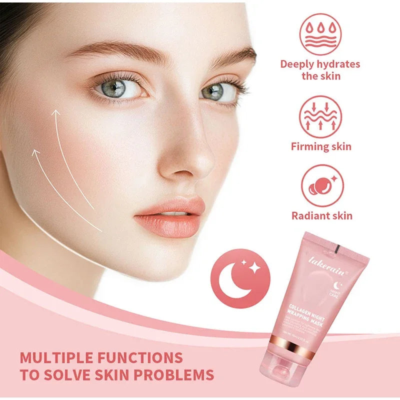 75ml Collagen Peel-off Mask, Night Wrapping Facial Mud Firming Mask Daily Face Skincare Deep Cleaning Skin-peeling Off Covers