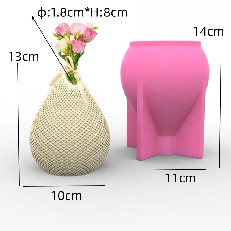 DIY Pebble Vase Resin Silicone Mold Stacking Geometry Pebble Vase Concrete Cement Gypsum Silicone Mold Home Decor