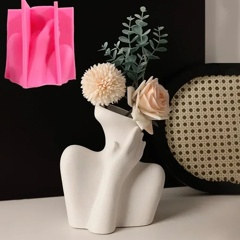 DIY Dance Cloth Shoes Shaped Vase Epoxy Resin Silicone Mold Ballet Foot Vase Concrete Cement Mold Home Decor Vase Gypsum Mold