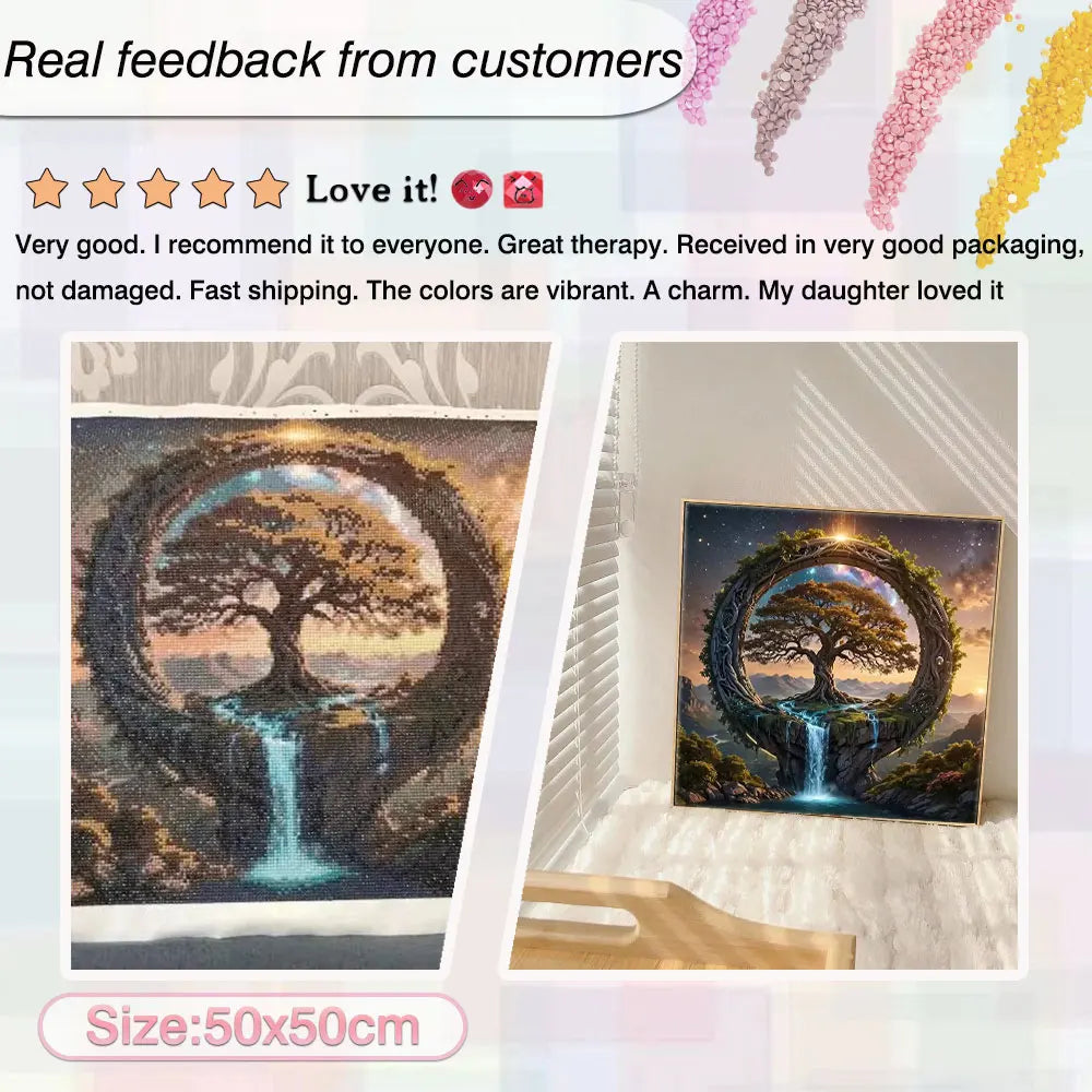 HUACAN Diamond Mosaic 5D Tree Of Life Painting Rhinestones Landscape New Arrivals Complete Kit Personalized Gift