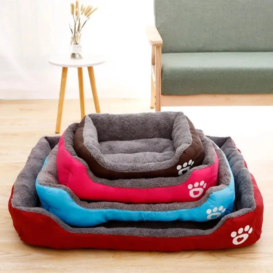 Large Dog Bed Square Plush Cat Nest Kennel All Season Washable Dog Sofa Waterproof Mattress Cat Bed for Medium Dogs Accessories