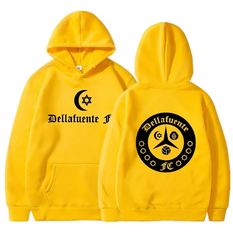 Dellafuente Hoodies Men Fashion Letter Graphic Printed Sweatshirts Women Casual Streetwear