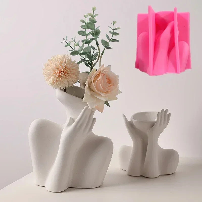 DIY Dance Cloth Shoes Shaped Vase Epoxy Resin Silicone Mold Ballet Foot Vase Concrete Cement Mold Home Decor Vase Gypsum Mold
