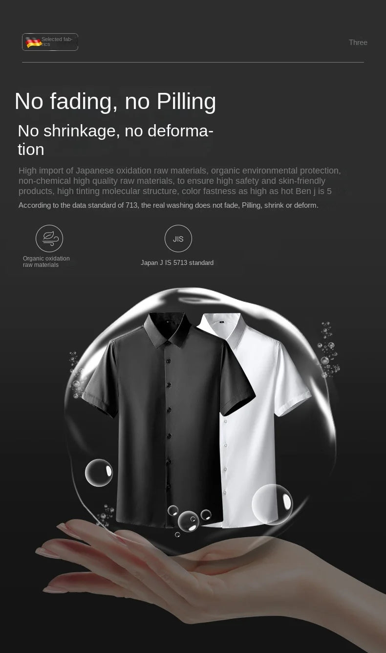 Colorful shirt, short sleeved, summer ice silk, ice feeling, wrinkle resistant inch shirt, resistant shirt