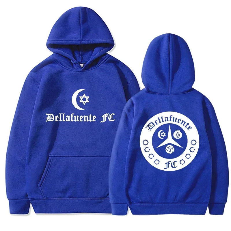 Dellafuente Hoodies Men Fashion Letter Graphic Printed Sweatshirts Women Casual Streetwear