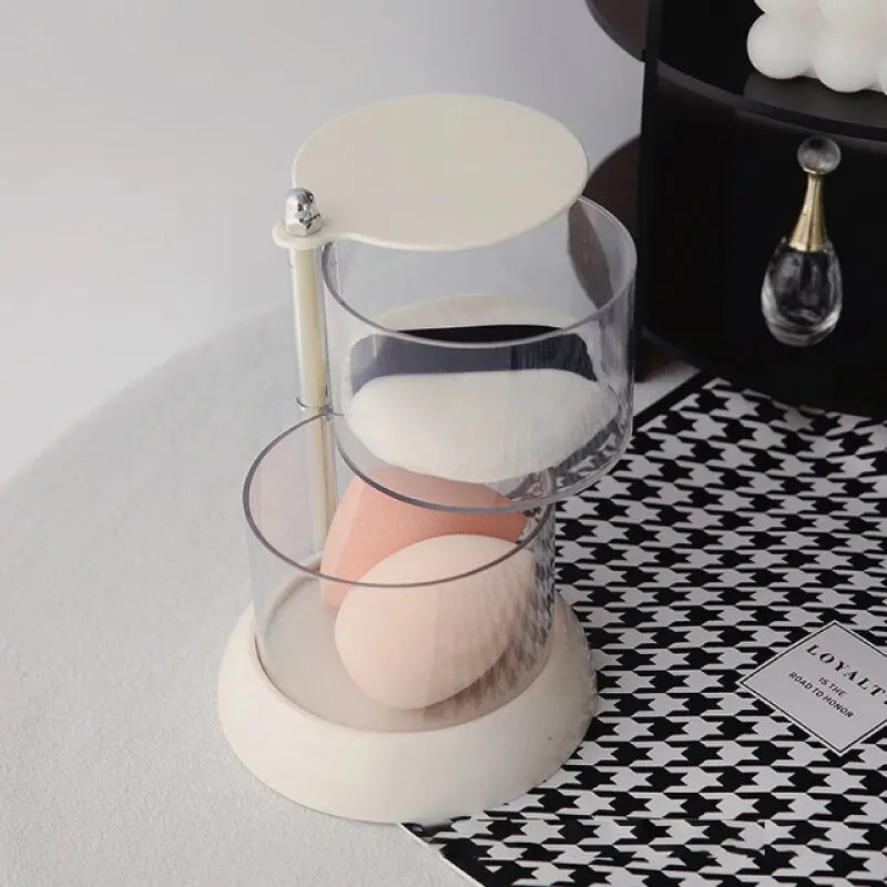 New 360 Degrees Rotatable Makeup Puff Storage BoxDust-proof Cotton Pads Swabs Holder Bathroom Nordic Cotton Pad Beauty Egg