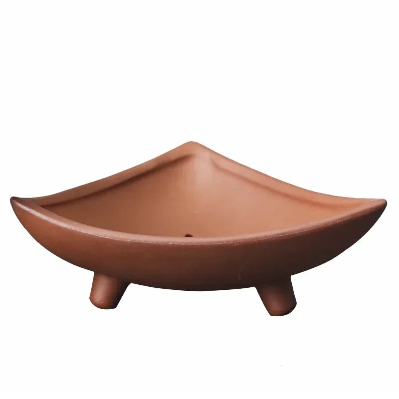 Ceramic Flower Pots for Bamboo Indoor Micro Landscape Plants Purple Clay Pot Decoration