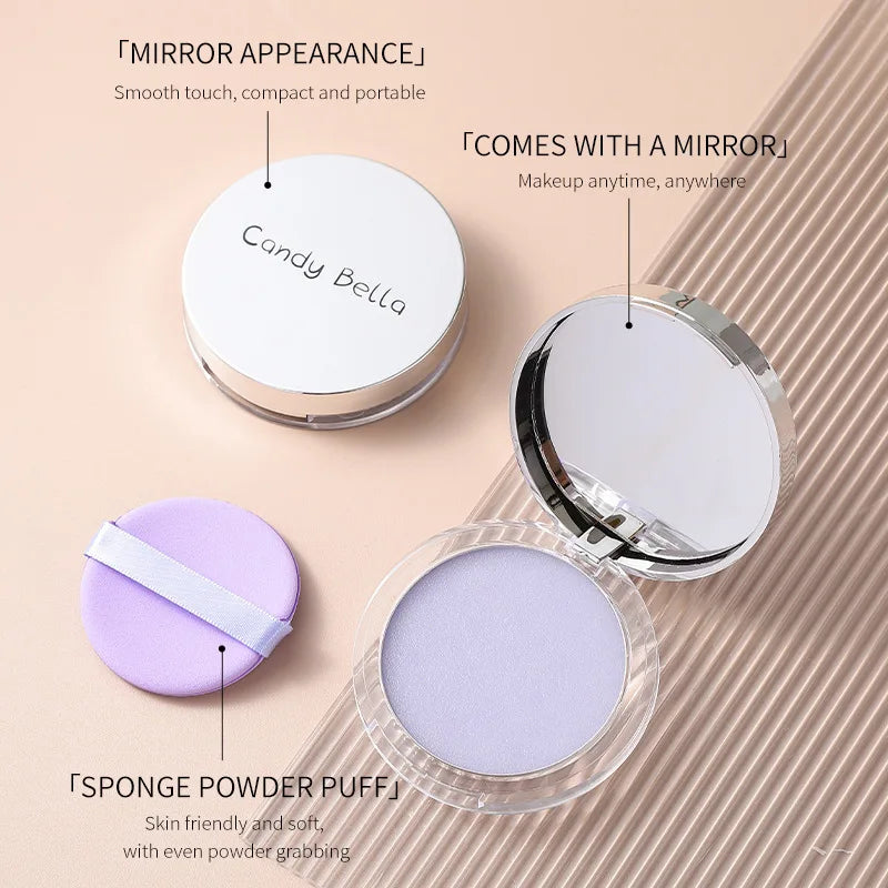 Two color powder, delicate, smooth, light, compact, natural, portable, makeup setting powder