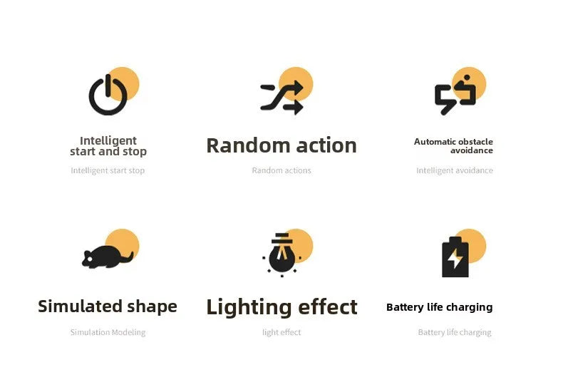 Automatic Sensing Moving Mouse Interactive Cat Toys Electronic Remote Squeaky Cat Toy For Kitten USB Rechargeable Pet Plush Toy