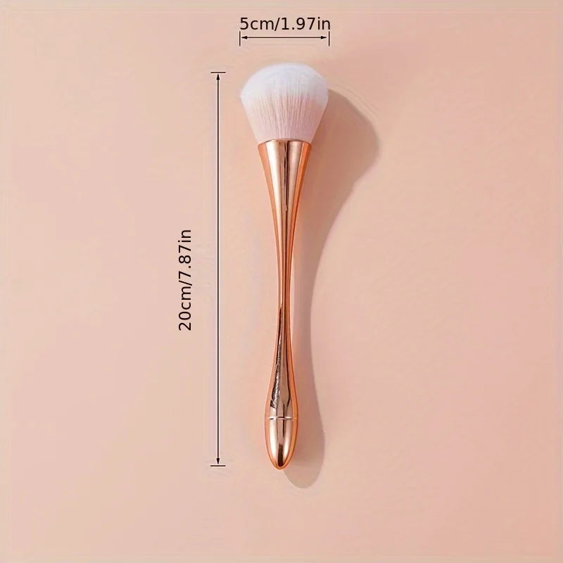 Rose Golden Fan Makeup Brush,Cosmetic Brush Loose Powder Brush ,Highlighting Brush Blush Brush-Soft Hair Makeup Fixing