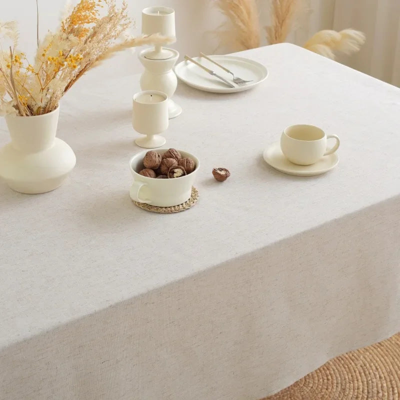 Cotton Linen Tassels Tablecloth for Wedding Home Party Dining Banquet Decoration Flax Fabric Table Cloth Luxurious Table Cover