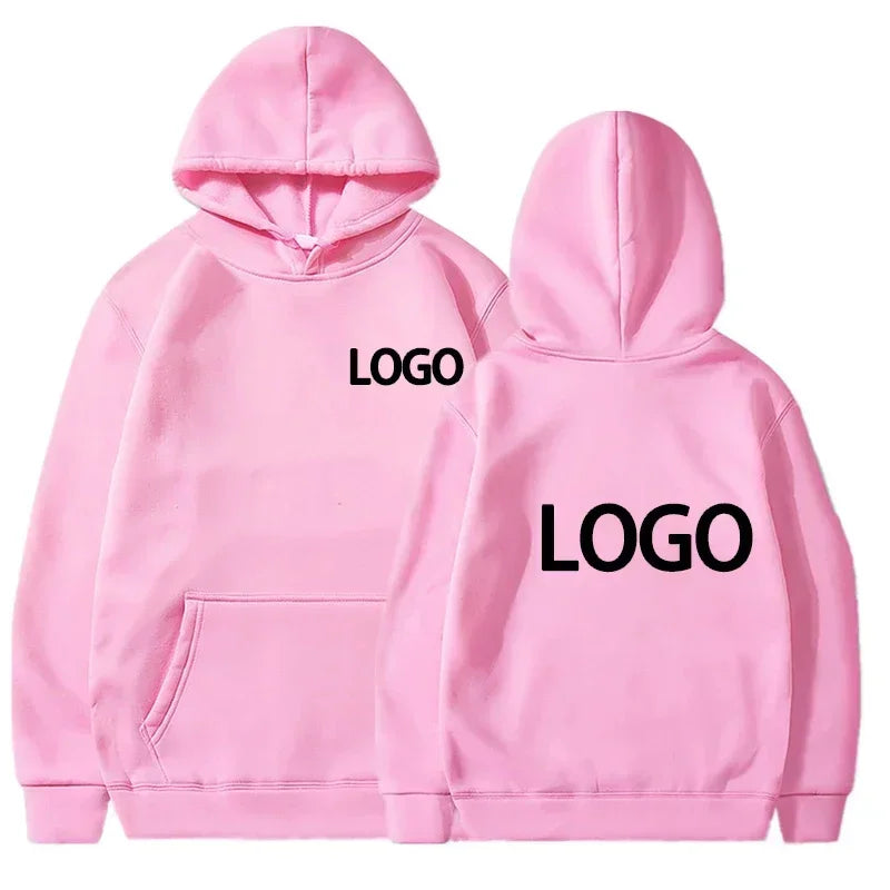 Men's and Women's Hooded Pullover, Customized Team Loose Casual Clothing,
