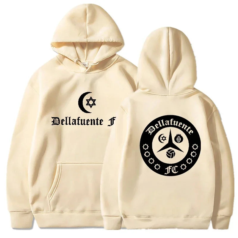 Dellafuente Hoodies Men Fashion Letter Graphic Printed Sweatshirts Women Casual Streetwear