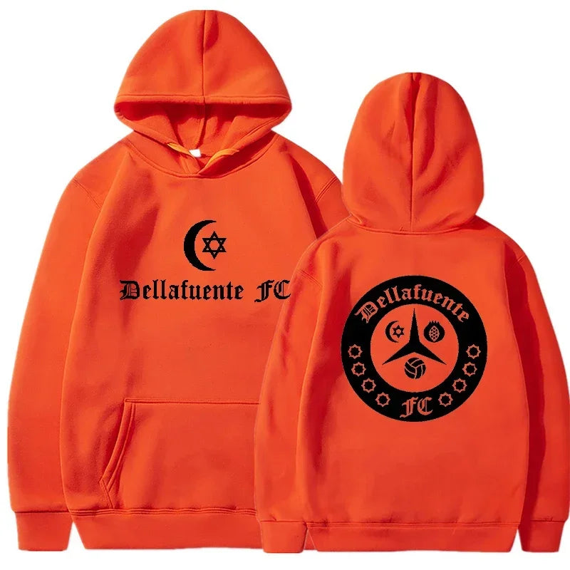Dellafuente Hoodies Men Fashion Letter Graphic Printed Sweatshirts Women Casual Streetwear